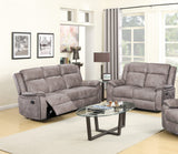 GTU Furniture 2PCS/3PCS Grey Living Room Reclining Sofa Set, Microfiber Recliner Sofa, Loveseat, Chair Set — 2-Piece Set