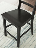 Set of 2 Farmhouse Wood Adjustable Height Bar Stools, Color Collection — Black