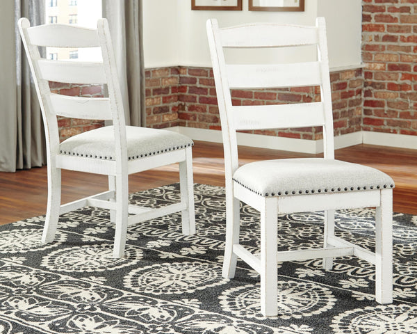 GTU Furniture Set of 2 Valebeck Farmhouse Cottage Dining Chair Kitchen Side Chair Solid Frame Vintage White