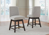 Set of 2 Beige / Dark Brown Polyester Swivel Counter Height Bar Stools, Pub – alternate view 5