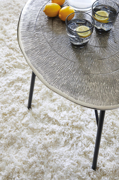 Contemporary Aluminum Round End Table, Chrome / Black Finish, for Living Room – alternate view 5