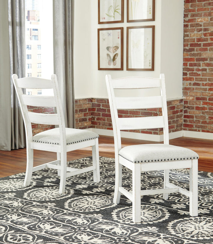 Set of 2 Valebeck Farmhouse Cottage Dining Chair Kitchen Side Chair Solid Frame Vintage White – product view