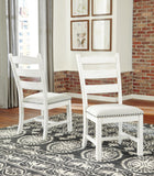 Set of 2 Valebeck Farmhouse Cottage Dining Chair Kitchen Side Chair Solid Frame Vintage White – product view