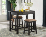 GTU Furniture Elegant Wood Veneer High Top Kitchen Dining Room Bar Set/Barstool (1xTable+2xBarstool)