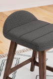 Set of 2 Mid-Century Counter Height Bar Stools, Cushioned, Color Collection — Charcoal/Brown