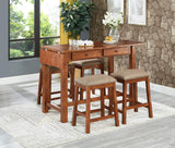 GTU Furniture Elegant High Top Kitchen Dining Room Bar Set/Barstool (1xTable+4xBarstools)
