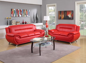 Red Leather Living Room Set