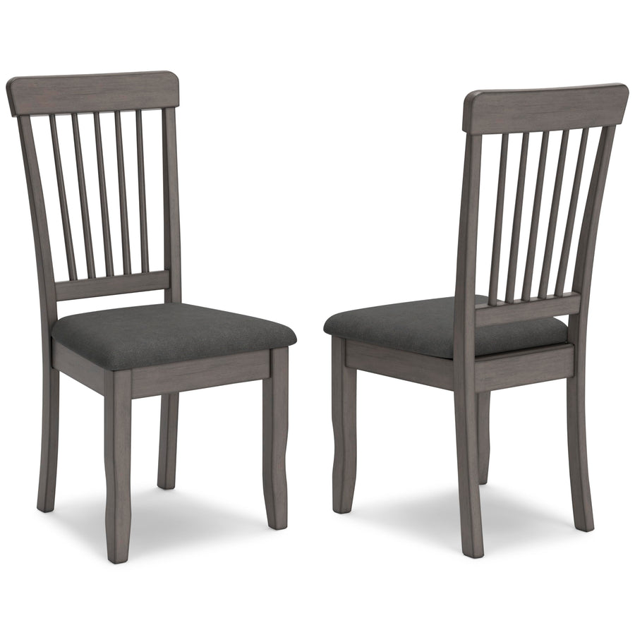 GTU Furniture Set of 2 Gray Finish Solid Hardwood Side Dining Chairs with Padded Upholstered Seat for Kitchen & Dining Room