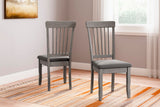 Set of 2 Gray Finish Solid Hardwood Side Dining Chairs with Padded Upholstered Seat for Kitchen & Dining – alternate view 2
