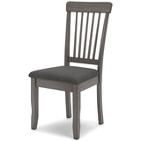 Set of 2 Gray Finish Solid Hardwood Side Dining Chairs with Padded Upholstered Seat for Kitchen & Dining – alternate view 3