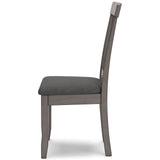 Set of 2 Gray Finish Solid Hardwood Side Dining Chairs with Padded Upholstered Seat for Kitchen & Dining – alternate view 5