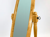 GTU Furniture Swivel Adjustable Full-Length Oval Wood Cheval Floor Mirror, in White/Black/Cherry/Oak/Silver/Gold/Espresso/Grey Finish – Color: Oak – Amazon-verified alternate product view