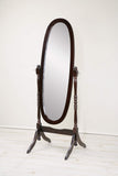 GTU Furniture Swivel Adjustable Full-Length Oval Wood Cheval Floor Mirror, in White/Black/Cherry/Oak/Silver/Gold/Espresso/Grey Finish – Color: Espresso – Amazon-verified alternate product view
