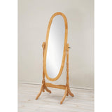 GTU Furniture Swivel Adjustable Full-Length Oval Wood Cheval Floor Mirror, in White/Black/Cherry/Oak/Silver/Gold/Espresso/Grey Finish – Color: Oak – Amazon-verified alternate product view