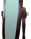 GTU Furniture Swivel Adjustable Full-Length Oval Wood Cheval Floor Mirror, in White/Black/Cherry/Oak/Silver/Gold/Espresso/Grey Finish – Color: Espresso – Amazon-verified alternate product view