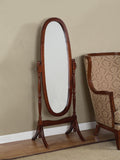 GTU Furniture Swivel Adjustable Full-Length Oval Wood Cheval Floor Mirror, in White/Black/Cherry/Oak/Silver/Gold/Espresso/Grey Finish – Color: Cherry – Amazon-verified alternate product view
