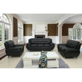 GTU Furniture Contemporary PU Leather Sofa & Loveseat Set, 2 Piece Sofa Set – Color: 3pc Black – Amazon-verified alternate product view