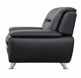 GTU Furniture contemporary PU leather living room chair in black – side view