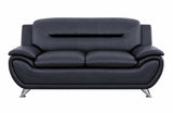 GTU Furniture contemporary PU leather loveseat in black – front view