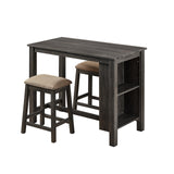 GTU Furniture 3/5PC Wood Counter Height Bar/Dining Set with Backless Barstools – Size: 3PC-Grey-Style1 – Amazon-verified alternate product view