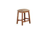 GTU Furniture Set of 2 Counter Height 24" Backless Kitchen Island Barstools Chair with Wood Footrest Leg and Fabric Cushion – Color: Brown – Amazon-verified alternate product view