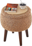 GTU Furniture Modern Barrel Teddybear Plush Accent/Side Brown Lounge Chair with Storage Ottoman for Bedroom Living Room Set – Color: Light Brown – Amazon-verified alternate product view