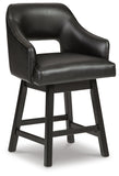 GTU Furniture Set of 2 Swivel Bar Stools, Color Collection, Counter Height for Home Bar – Color: Black/Dark Brown – Amazon-verified alternate product view