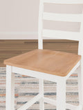 Set of 2 Two-Tone Wood Adjustable Height Bar Stools, Color Collection, Pub – Color: Natural/White – Amazon-verified alternate product view