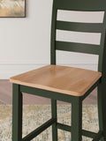 Set of 2 Two-Tone Wood Adjustable Height Bar Stools, Color Collection, Pub – Color: Natural/Green – Amazon-verified alternate product view