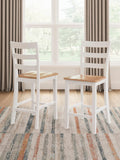 Set of 2 Two-Tone Wood Adjustable Height Bar Stools, Color Collection, Pub – Color: Natural/White – Amazon-verified alternate product view