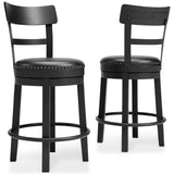 GTU Furniture Swivel Bar Stools, Color Collection, Counter Height, Kitchen Island Stool – Color: Black – Amazon-verified alternate product view