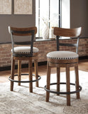 GTU Furniture Swivel Bar Stools, Color Collection, Counter Height, Kitchen Island Stool – Color: Brown – Amazon-verified alternate product view