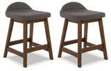 GTU Furniture Set of 2 Mid-Century Counter Height Bar Stools, Cushioned, Color Collection – Color: Charcoal/Brown – Amazon-verified alternate product view