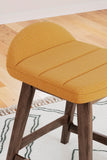 GTU Furniture Set of 2 Mid-Century Counter Height Bar Stools, Cushioned, Color Collection – Color: Mustard/Brown – Amazon-verified alternate product view