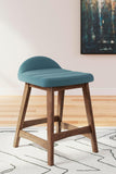 GTU Furniture Set of 2 Mid-Century Counter Height Bar Stools, Cushioned, Color Collection – Color: Blue/Brown – Amazon-verified alternate product view