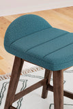 GTU Furniture Set of 2 Mid-Century Counter Height Bar Stools, Cushioned, Color Collection – Color: Blue/Brown – Amazon-verified alternate product view