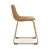 GTU Furniture Set of 2 Ciabori Mid-Century Modern Dining Chair Kitchen Side Chair Solid Frame Beige – Color: Brown – Amazon-verified alternate product view