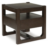 Sleek Wood Square End Table, with Storage Drawer, Dark Brown Finish, for Living Room – Title: Default Title – Amazon-verified alternate product view