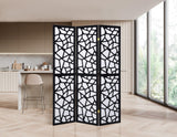 GTU Furniture Japanese Style 3 Panels Wood Shoji Room Divider Screen Oriental for Home/Office – Geometric Black product view