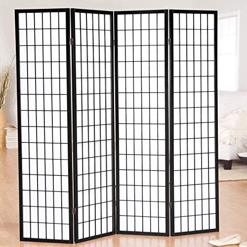 GTU Furniture 4 panel wood shoji room divider screen