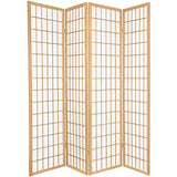 GTU Furniture Japanese Style 4 Panels Wood Shoji Room Divider Screen Oriental for Home/Office – Natural product view