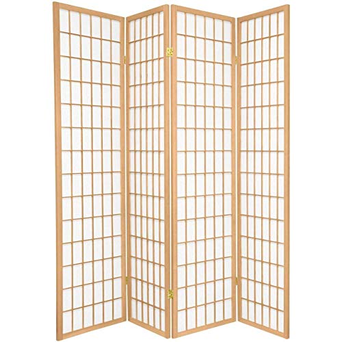 GTU Furniture 4 panel wood shoji room divider screen