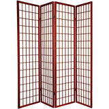 GTU Furniture Japanese Style 4 Panels Wood Shoji Room Divider Screen Oriental for Home/Office – Cherry product view