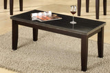 3Pc Black Faux Marble Rectangular Top Living Room Coffee & End Table Set – alternate view 2