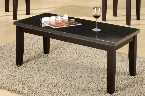 GTU Furniture black faux marble rectangular coffee and end table set