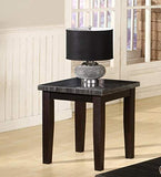 3Pc Black Faux Marble Rectangular Top Living Room Coffee & End Table Set – alternate view 3