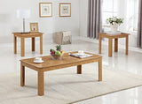 GTU Furniture Black/Oak Finish Wood Coffee Table & 2 End Tables Occasional Set – Oak product view
