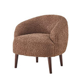 Modern Barrel Teddybear Plush Accent / Side Brown Lounge Chair with Storage Ottoman for Bedroom Living – alternate view 4
