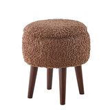 Modern Barrel Teddybear Plush Accent / Side Brown Lounge Chair with Storage Ottoman for Bedroom Living – alternate view 5