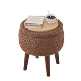 Modern Barrel Teddybear Plush Accent / Side Brown Lounge Chair with Storage Ottoman for Bedroom Living – alternate view 7
